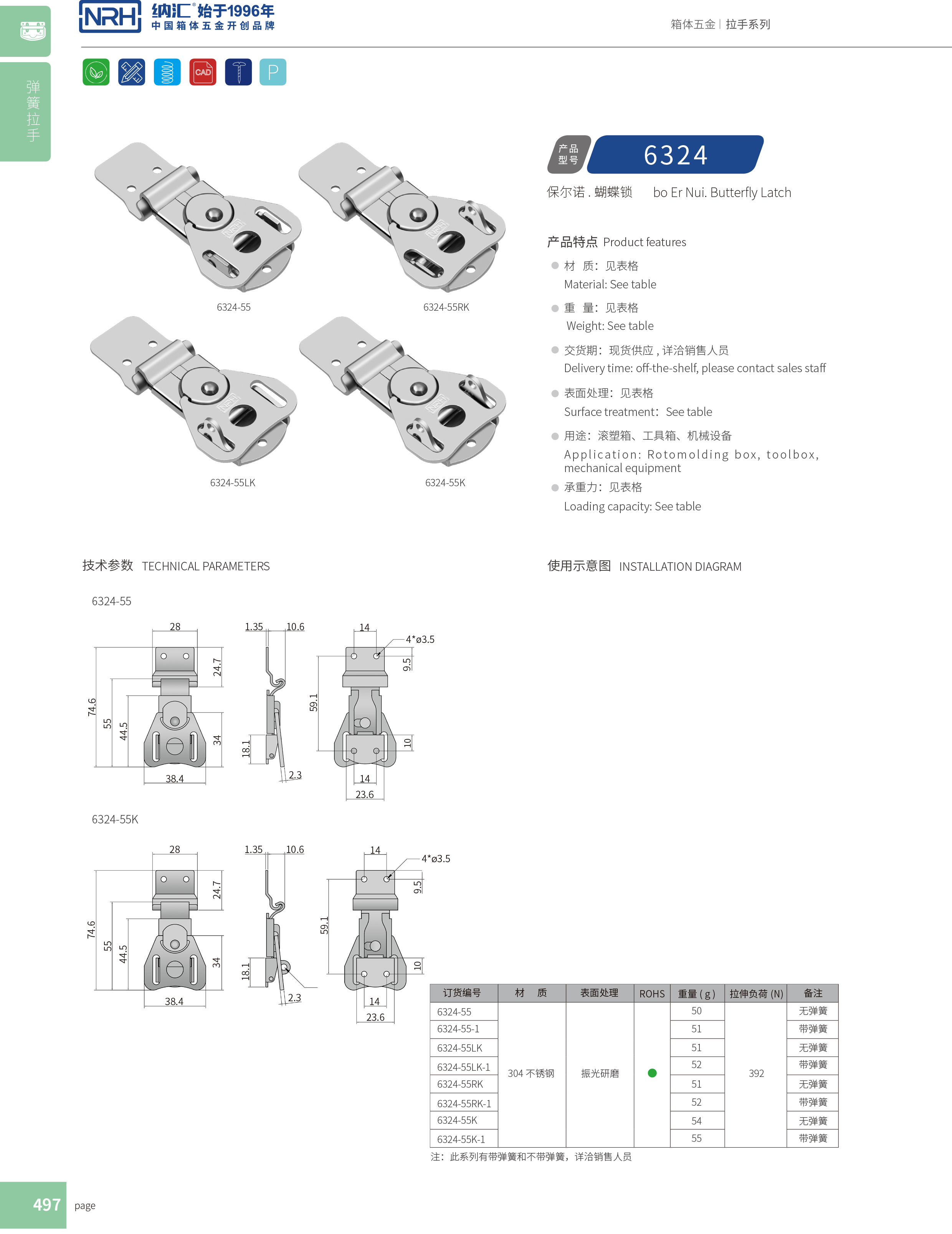 蝴蝶鎖芯6324-55醫療香蕉操逼视频_不鏽鋼小箱扣_NRH釣魚箱鎖扣
