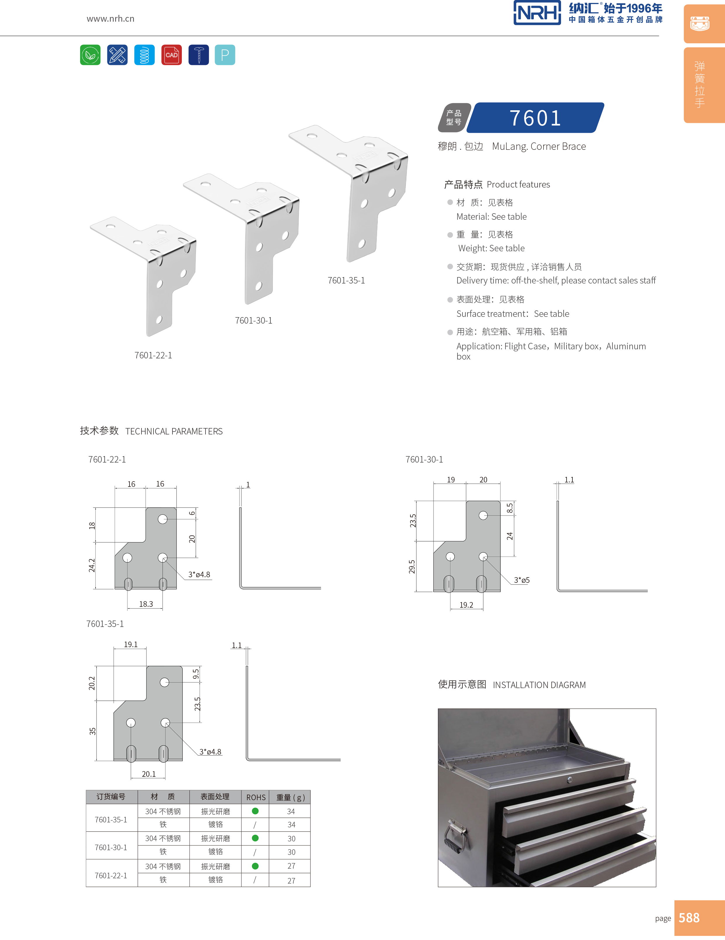 包邊7601-35-1工具箱包角碼_木箱護角_NRH香蕉成人网站视频包邊 